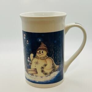Vintage Royal Norfolk Christmas Mug With Snowman and Friends 12 oz